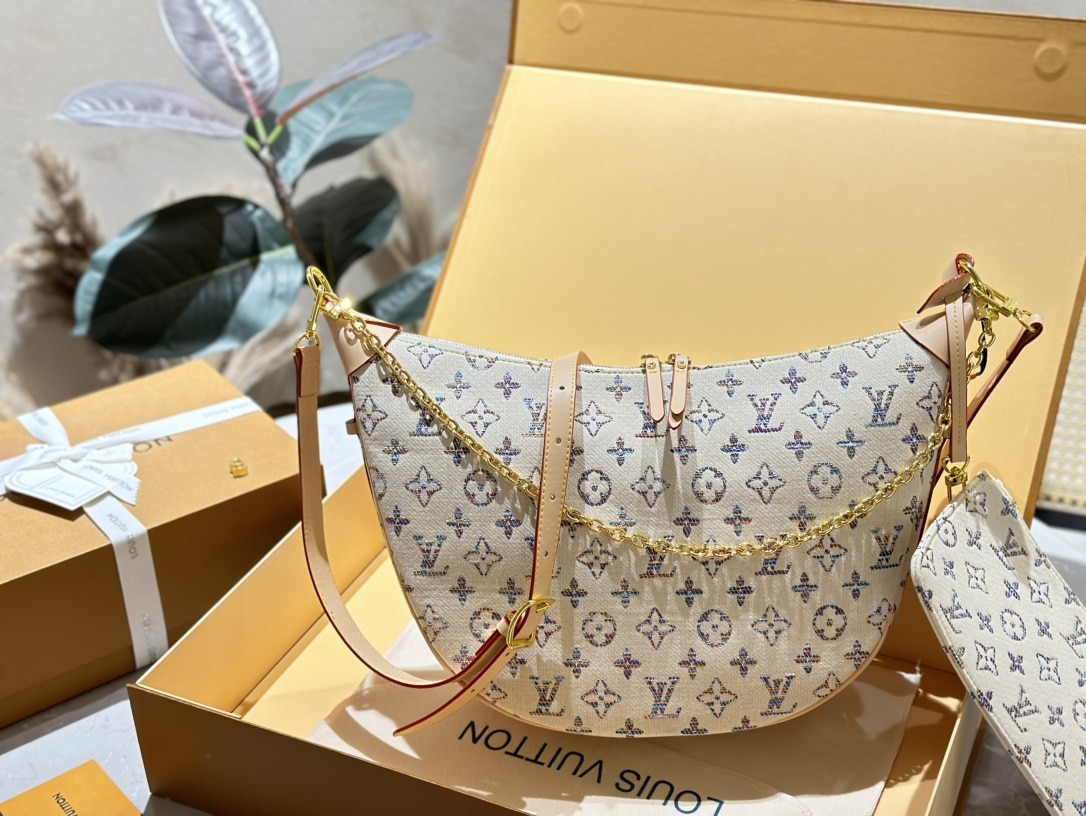 Louis Vuitton Loop Hobo Monogram Shoulder Bag Multicolor Beige 38Cm - Image 7