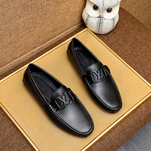 Alternative view of Louis Vuitton LV Logo Leather Loafer Black
