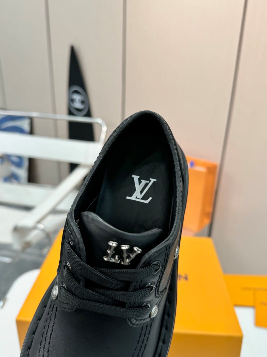 Louis Vuitton LV Checker Leather Derby Black 1ACN3W - Image 3