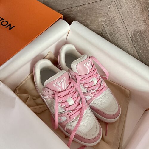 Alternative view of Louis Vuitton LV Trainer Grained Leather Sneaker Pink Rose 1AGZCF