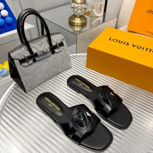 Alternative view of Louis Vuitton LV Isola Leather Flat Mule Black 1Abp0E