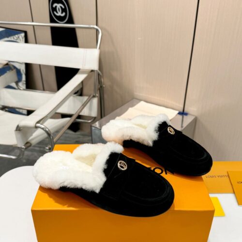 Alternative view of Louis Vuitton Soho Open Back Suede Loafer Black 1ADC8I
