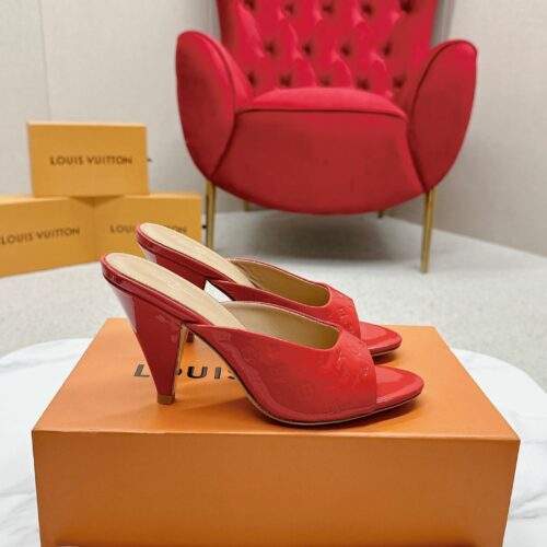 Alternative view of Louis Vuitton Super Leather Mule Sandals Red 1acj4m