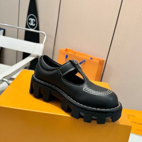 Alternative view of Louis Vuitton LV Checker Mary Jane Leather Derby Black 1ACNBI