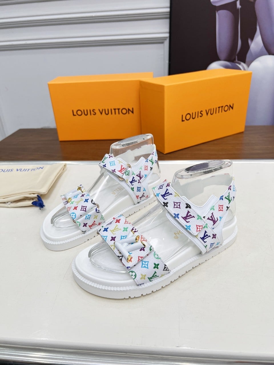 Louis Vuitton X Murakami LV Sunset Flat Comfort Monogram Canvas Sandal White 1agxeq - Image 5