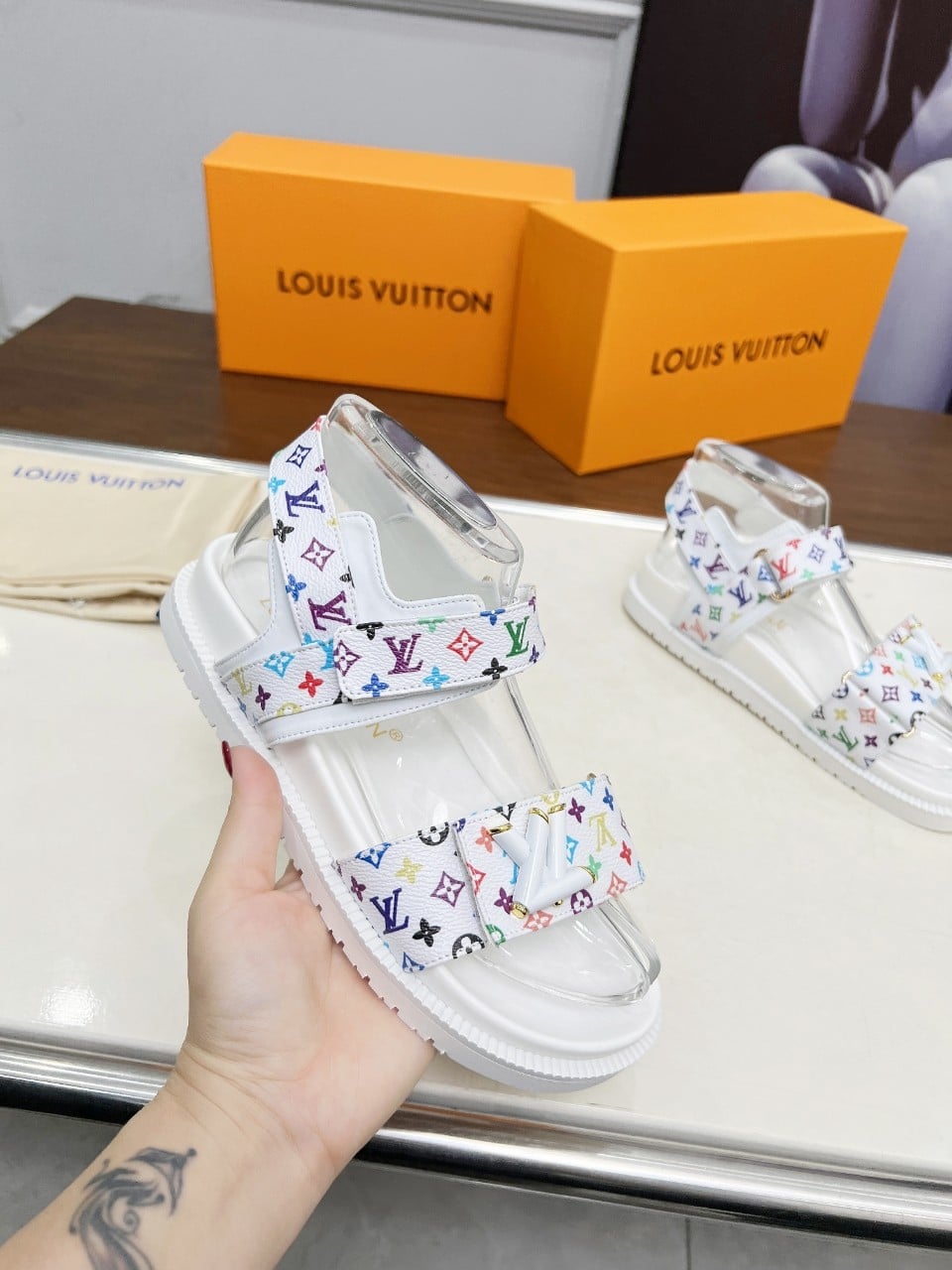 Louis Vuitton X Murakami LV Sunset Flat Comfort Monogram Canvas Sandal White 1agxeq - Image 8