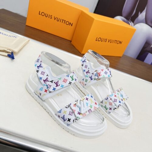 Alternative view of Louis Vuitton X Murakami LV Sunset Flat Comfort Monogram Canvas Sandal White 1agxeq