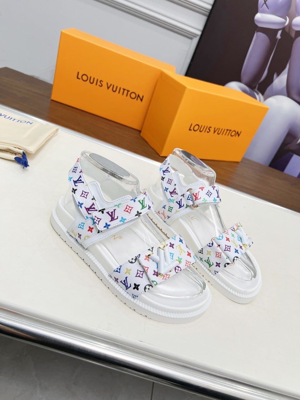 Louis Vuitton X Murakami LV Sunset Flat Comfort Monogram Canvas Sandal White 1agxeq - Image 2