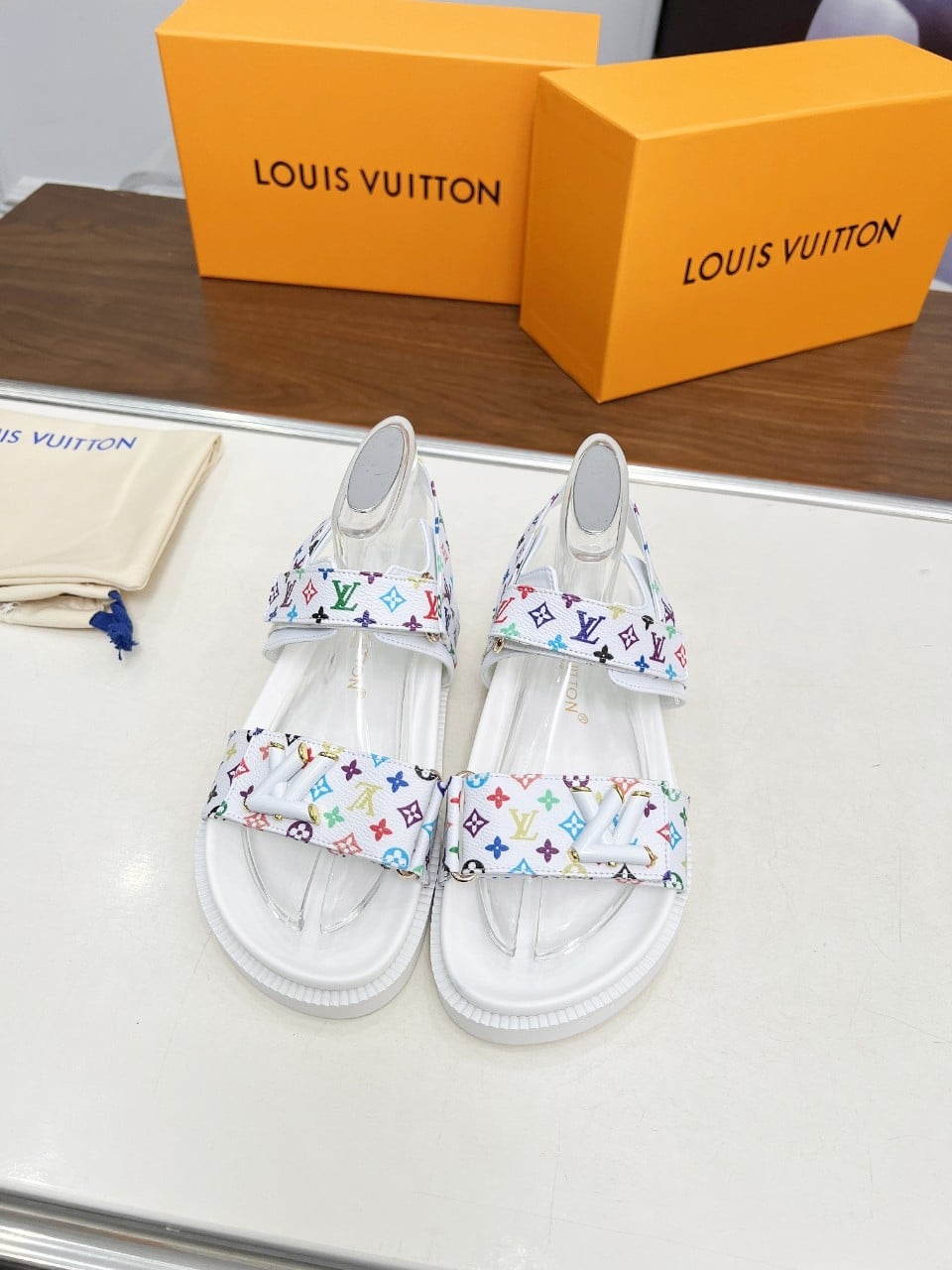 Louis Vuitton X Murakami LV Sunset Flat Comfort Monogram Canvas Sandal White 1agxeq - Image 3