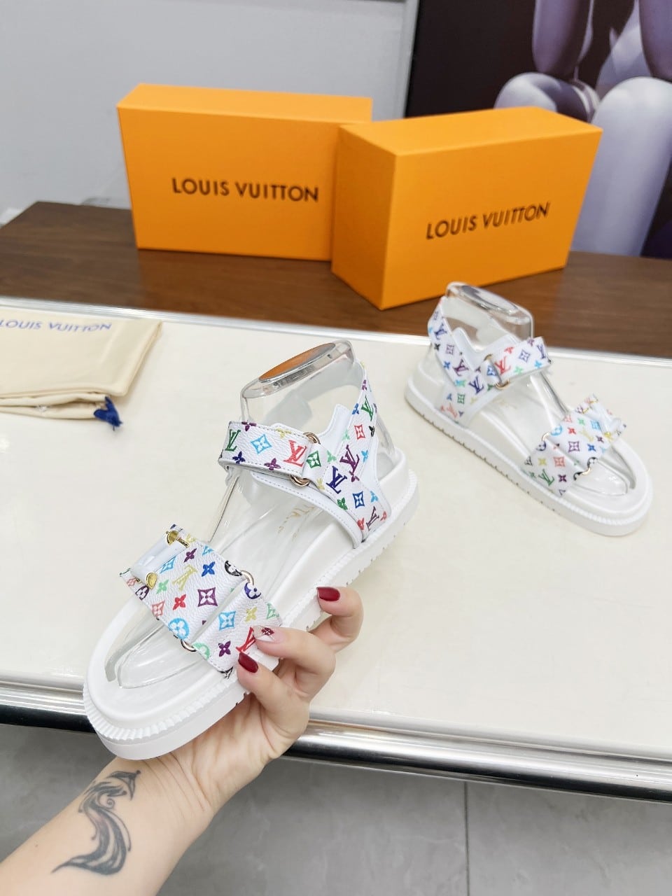 Louis Vuitton X Murakami LV Sunset Flat Comfort Monogram Canvas Sandal White 1agxeq - Image 7