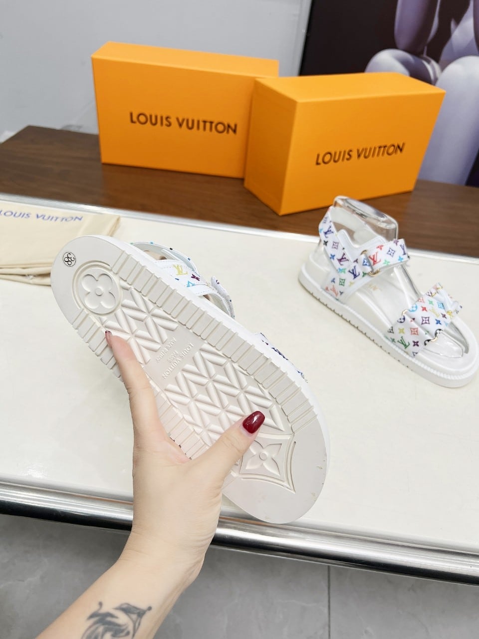 Louis Vuitton X Murakami LV Sunset Flat Comfort Monogram Canvas Sandal White 1agxeq - Image 6