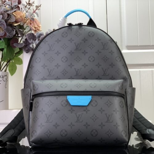 Alternative view of Louis Vuitton Discovery PM Monogram Eclipse Reverse Backpack Grey And Turquoise 38Cm M11641
