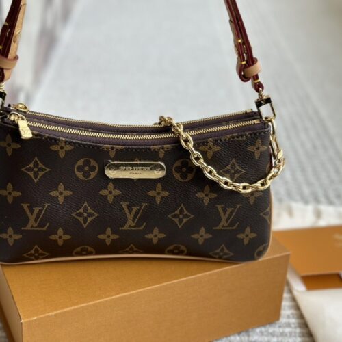Alternative view of Louis Vuitton Pochette Liv Monogram Canvas Shoulder Bag Brown 24Cm M83008