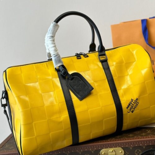 Alternative view of Louis Vuitton Keepall Bandoulière 50 Damier Scuba Shoulder Bag Yellow 50cm M25019
