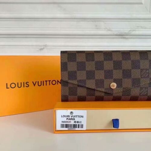 Alternative view of Louis Vuitton Sarah Wallet Damier Ebene Canvas Red 19Cm