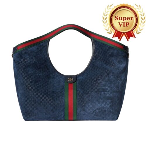 [Super Vip 1:1] Gucci Giglio Large Tote Bag Dark Blue 60Cm 853971 Caabv 4541