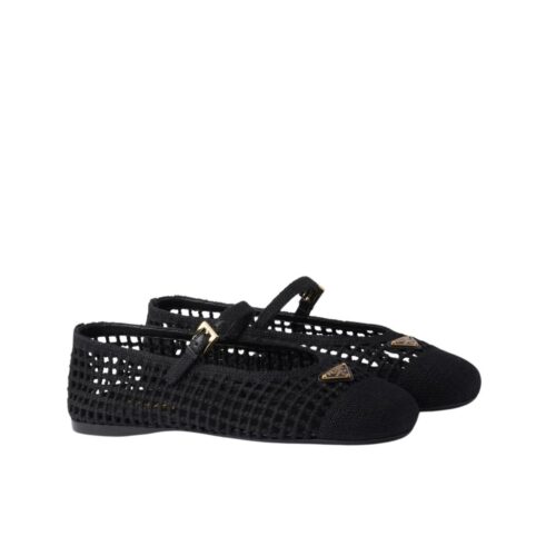 Prada Crochet Ballerinas Black 1F364O 2F46 F0002 F 005