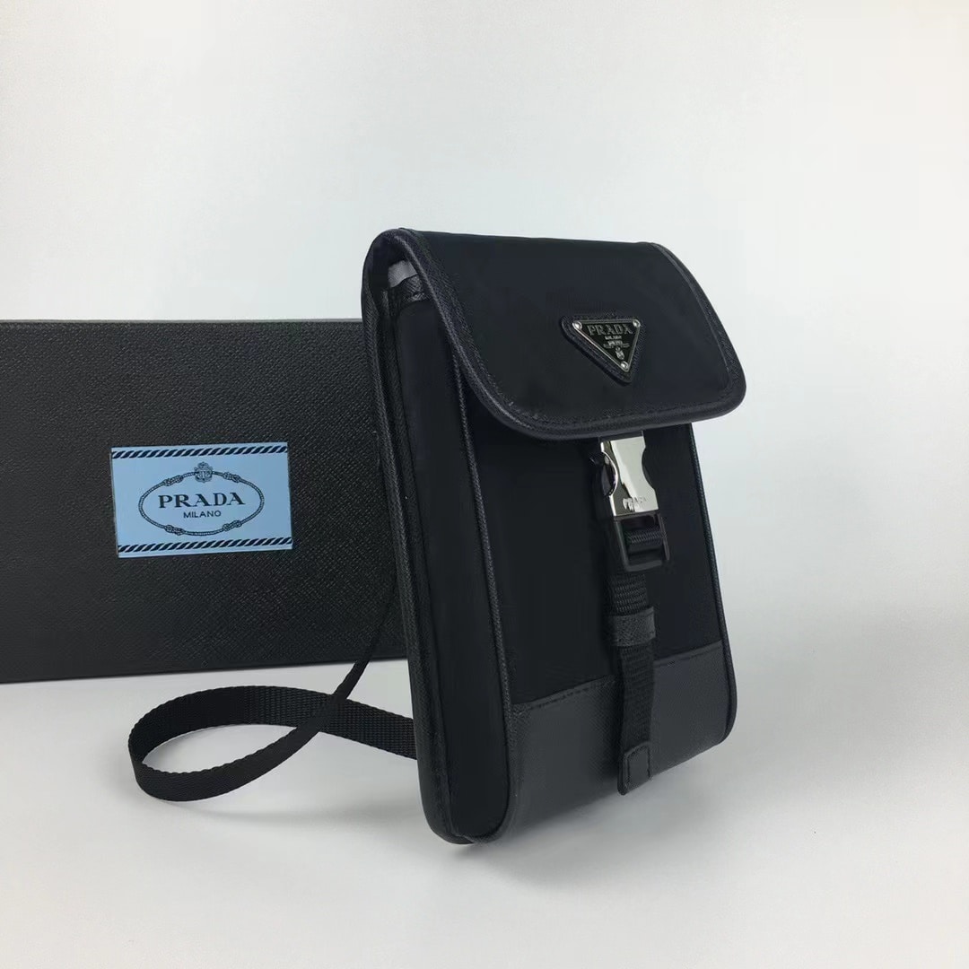 Prada Re Nylon Phone Pouch Black 19Cm - Image 2