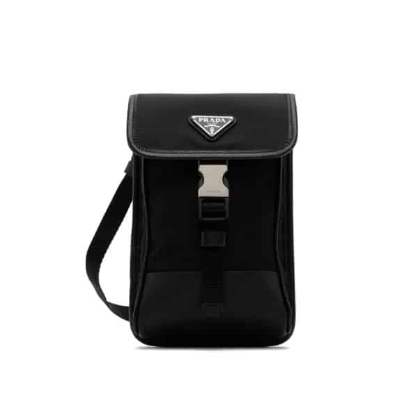 Prada Re Nylon Phone Pouch Black 19Cm