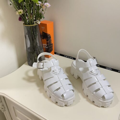 Alternative view of Prada Rubber Monolith Sandals White 1X853M 3LKK F0009 F DD55