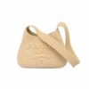 Prada Raffia Shoulder Bag Beige 33Cm 1BC186VOUO2A2T