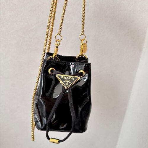Alternative view of Prada Patent Leather Mini Pouch Black 14Cm