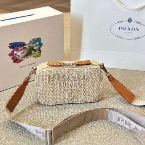 Alternative view of Prada Raffia Crochet Brique Bag Natural 20Cm 2Vh173 2M2T F0018 V Nlo