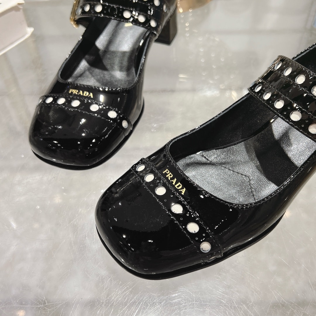 Prada Patent Leather Mary Jane Pumps Black 1I816N 069 F0002 F 035 - Image 8
