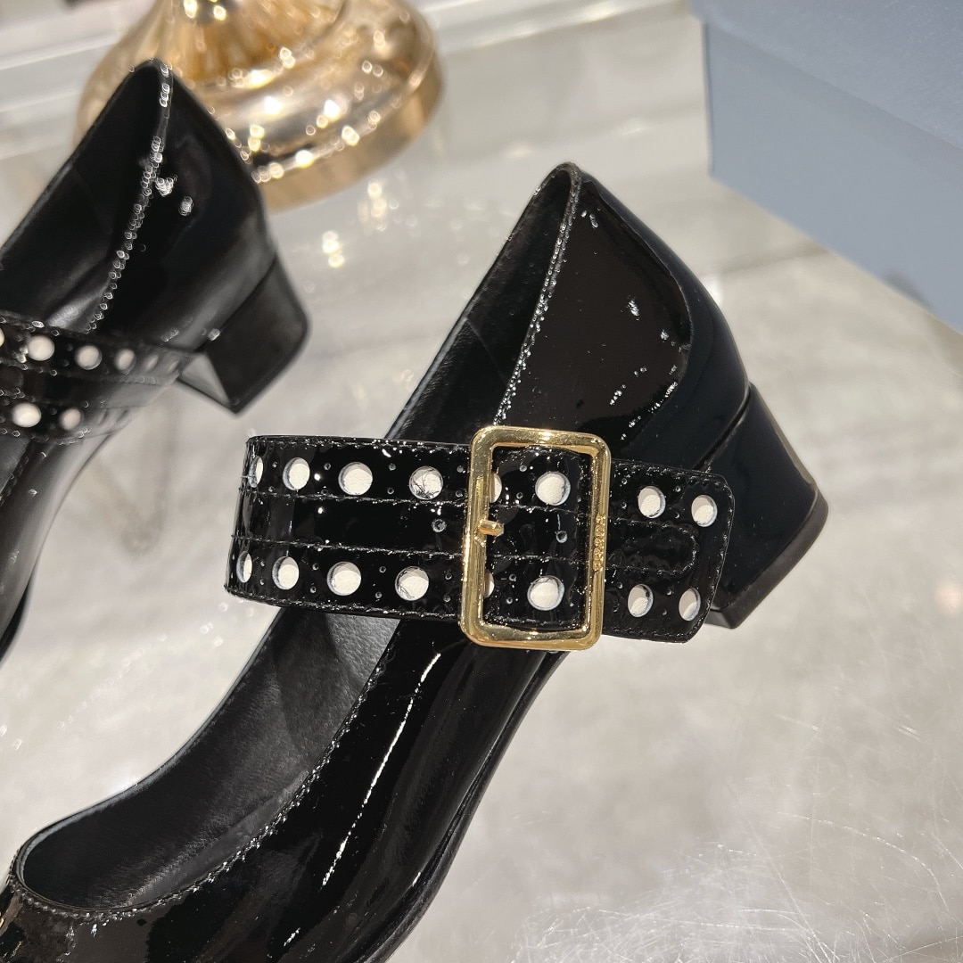 Prada Patent Leather Mary Jane Pumps Black 1I816N 069 F0002 F 035 - Image 6