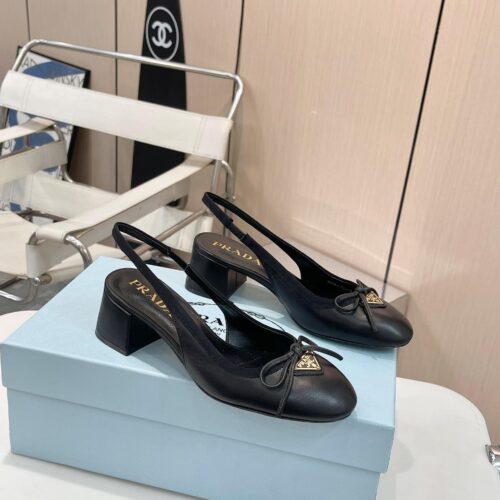 Alternative view of Prada Leather Slingback Pump Black