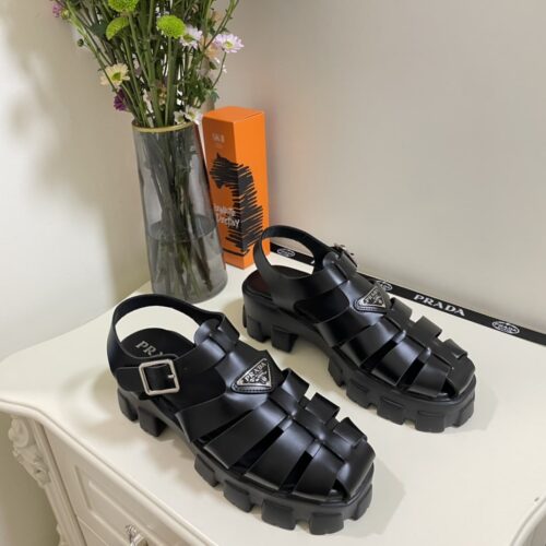 Alternative view of Prada Rubber Monolith Sandals Black 1X853M 3Lkk F0002 F 055