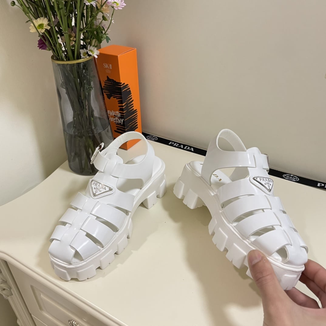 Prada Monolith Foam Rubber Sandals White 1X853M 3Lkk F0009 F 055 - Image 7