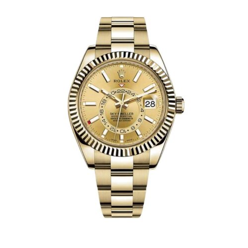 Rolex Sky Dweller Oyster Yellow Gold And Champagne 42Mm 326938