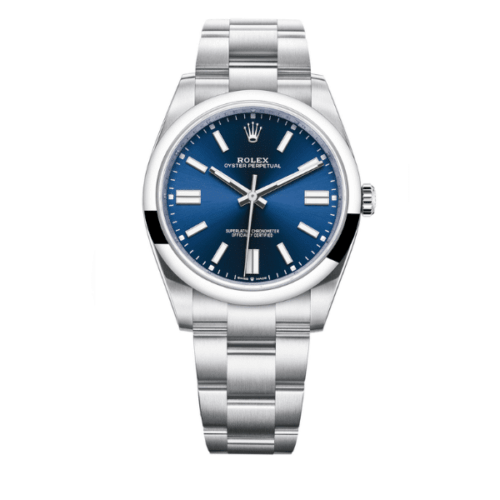 Rolex Oyster Perpetual Oyster Oystersteel White Gold And Navy Blue 40Mm 124300 0003