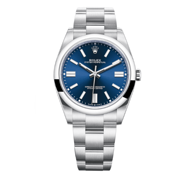 Rolex Oyster Perpetual Oyster Oystersteel White Gold And Navy Blue 40Mm 124300 0003