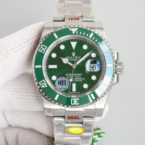 Alternative view of Rolex Submariner Date Oyster Oystersteel White Gold And Green 40Mm 116610Lv 0002