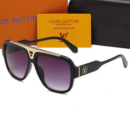 Alternative view of Louis Vuitton Black With Gold Metal Sunglasses