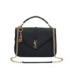 Saint Laurent College Medium Quilted Leather Chain Bag Black 24Cm 600278Brm071000