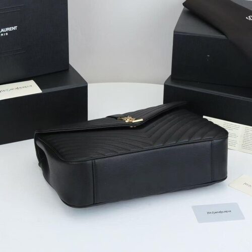 Alternative view of Saint Laurent College Medium Quilted Leather Chain Bag Black 24Cm 600278Brm071000
