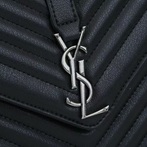 Alternative view of Saint Laurent College Large Quilted Leather Chain Bag Black 32Cm 600278Brm041000