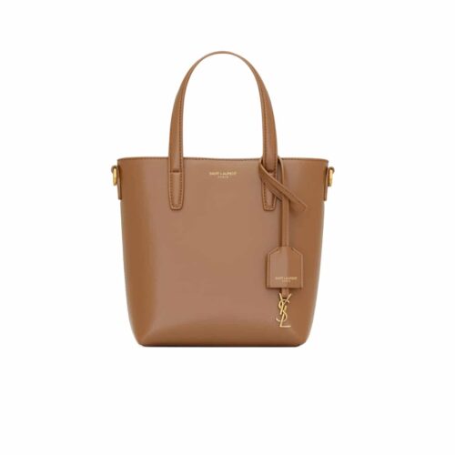 Saint Laurent Shopping Saint Laurent Mini Box Leather Handle Bag Brown 18cm 773995Aaddi2536