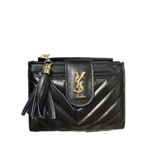 Saint Laurent Half Fold Wallet Card Holder Black 12Cm