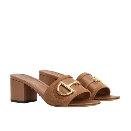 Gucci Women's Slide Suede Sandal Light Brown ‎834421 Aaexm 2718