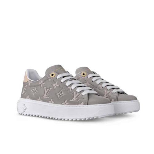 Louis Vuitton Time Out Leather Sneaker Grey 1AGUVW
