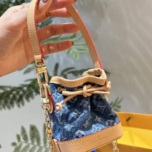 Alternative view of Louis Vuitton Micro Noé Mini Monogram Denim Bag Charm Blue 10cm M01700