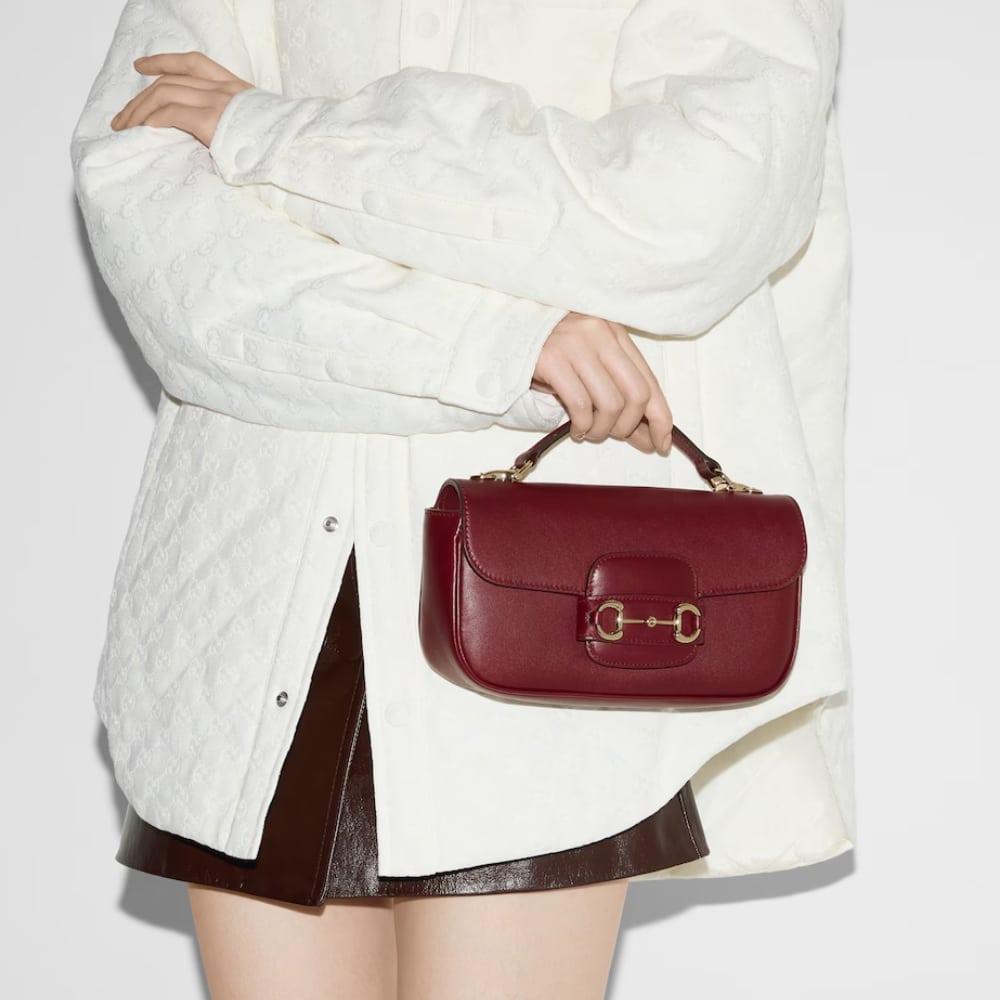 Gucci Horsebit 1955 Small Leather Top Handle Bag Rosso Ancora Red 22Cm 815206 Aaec2 6207 - Image 3