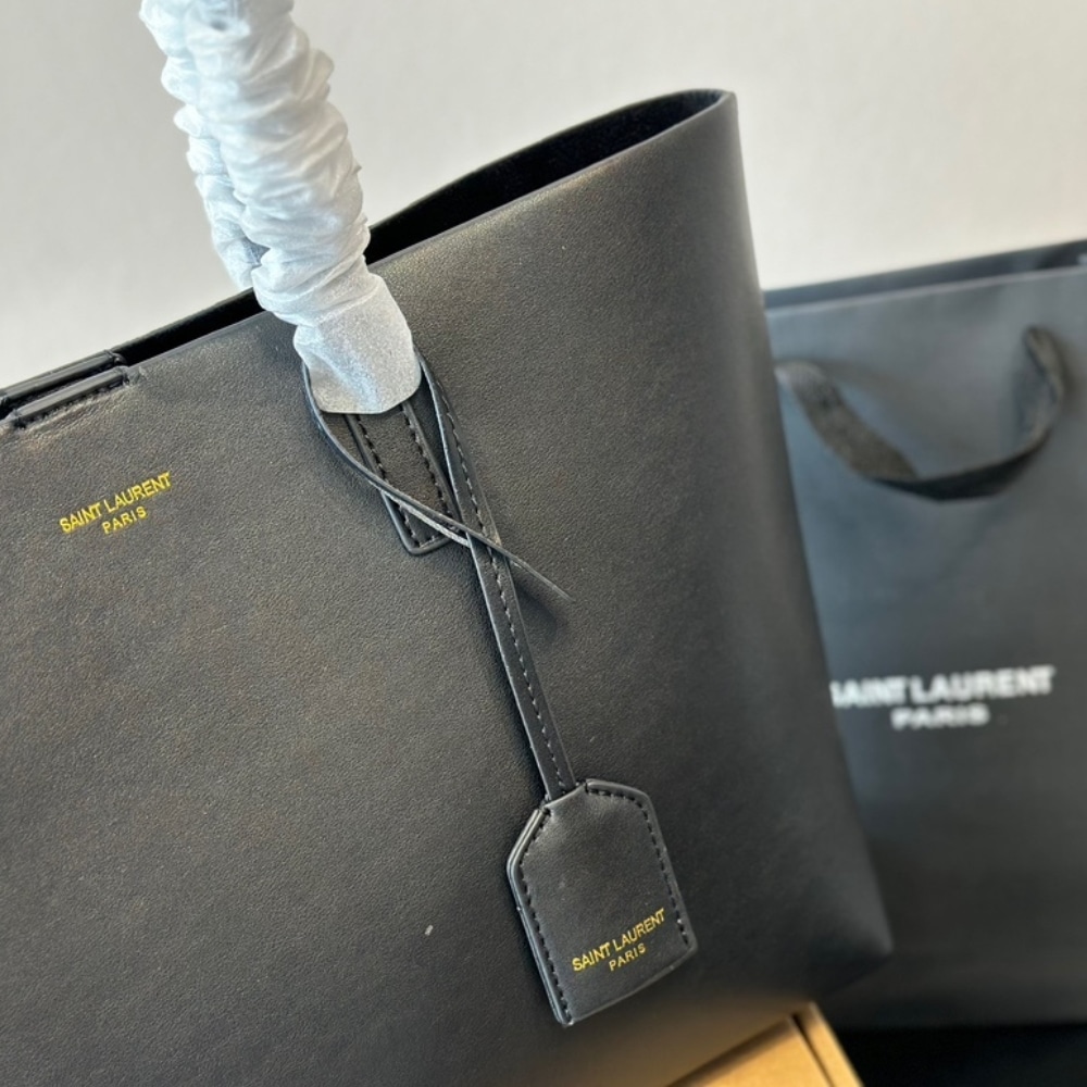 Saint Laurent Shopping Saint Laurent Medium Leather Tote Bag Black 33Cm 600281Csv0J1000 - Image 6