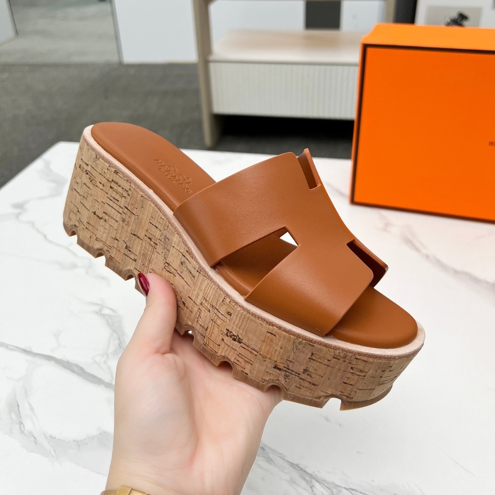 Hermes Eze 30 Sandals Smooth Leather Natural H221026Z A3400 - Image 5