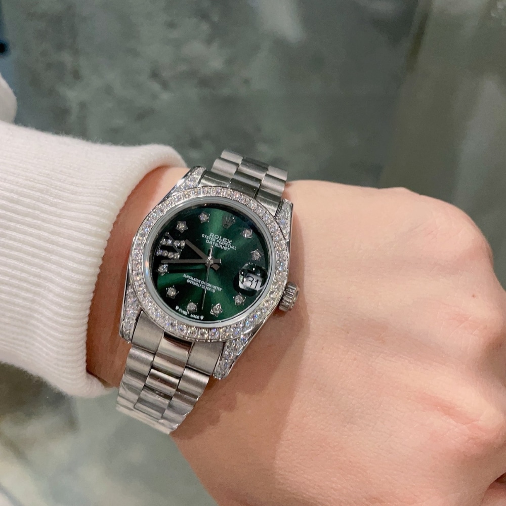 Rolex Datejust 31 Oyster Oystersteel White Gold And Green 31Mm 278384 - Image 5