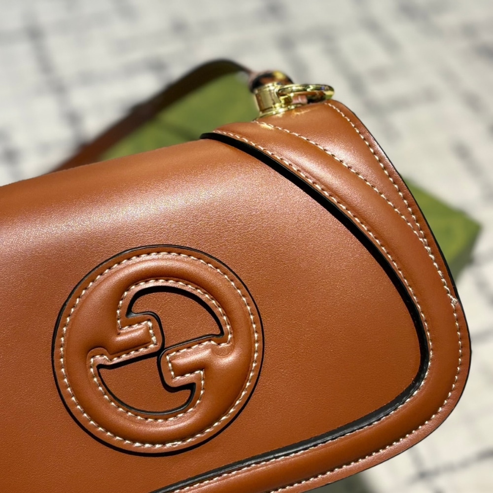 Gucci Blondie Mini Leather Shoulder Bag Brown 22Cm 815700 AAEC2 2718 - Image 4